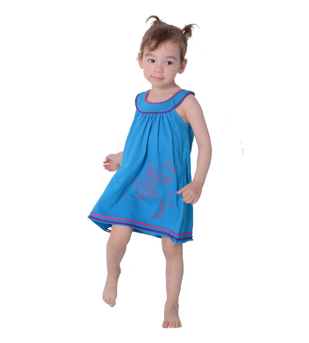 Kunst Und Magie Luftiges Sommerkinderkleid Elfenmotiv mit aufwendiger Stickborte Hippie Super Rabatt