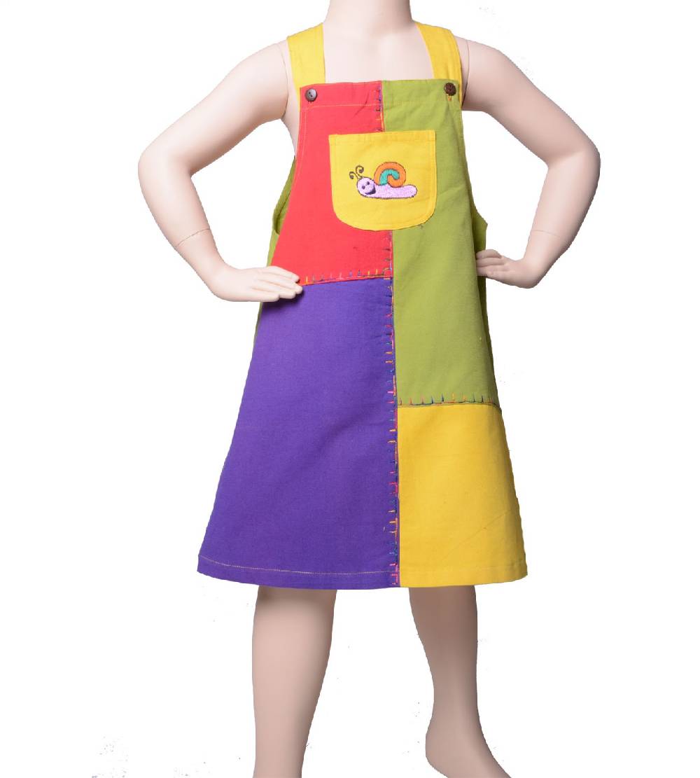 Kunst Und Magie Buntes Kinder Patchwork Kleid mit Tiermotiv Schnecke Kostenloser Versand international