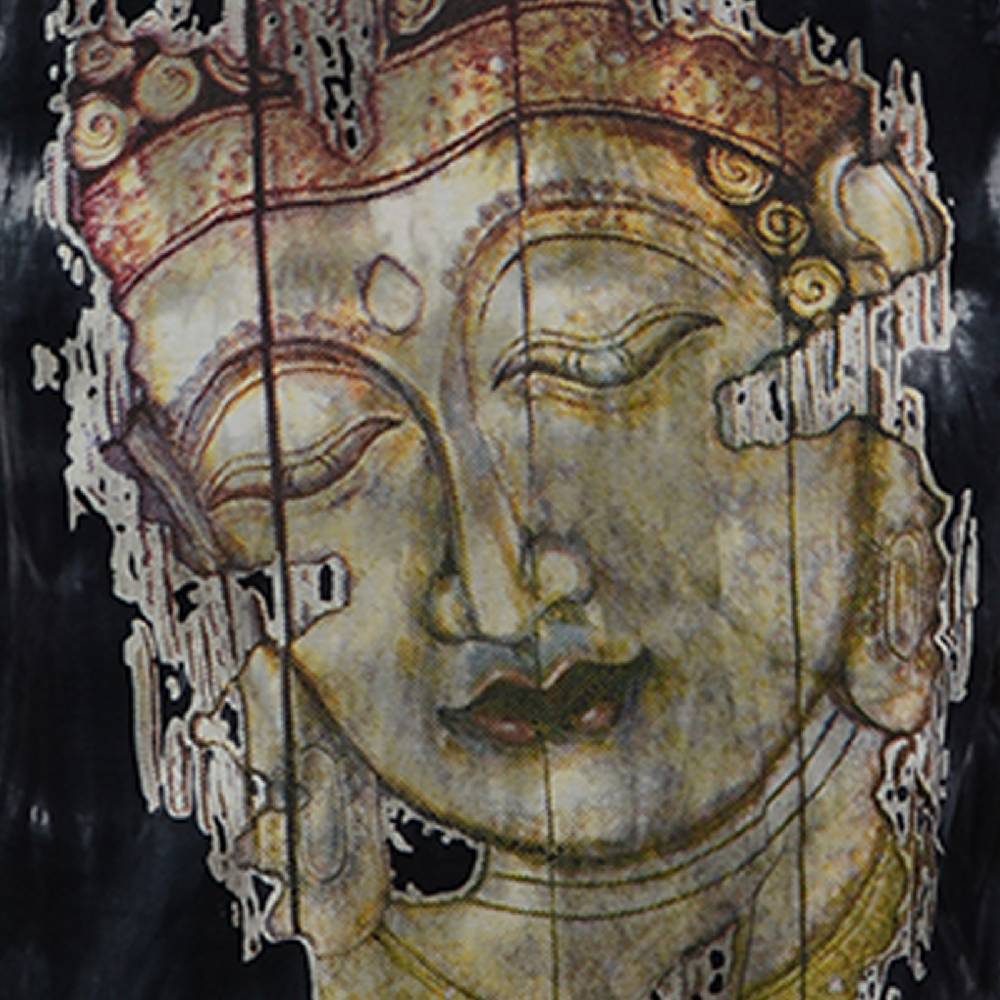 Kunst Und Magie Buntes Sure 70er Retro T-Shirt Buddha im Hippie Batik Look 50% Rabatt für begrenzte Zeit