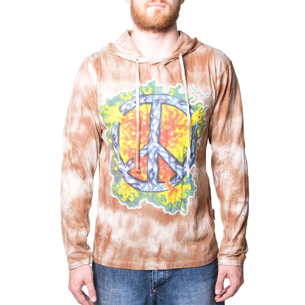 Kunst Und Magie Kunst und Magie Sure Hoody Kapuzen Tie Dye Batik Shirt mit "Peace" Motiv Online