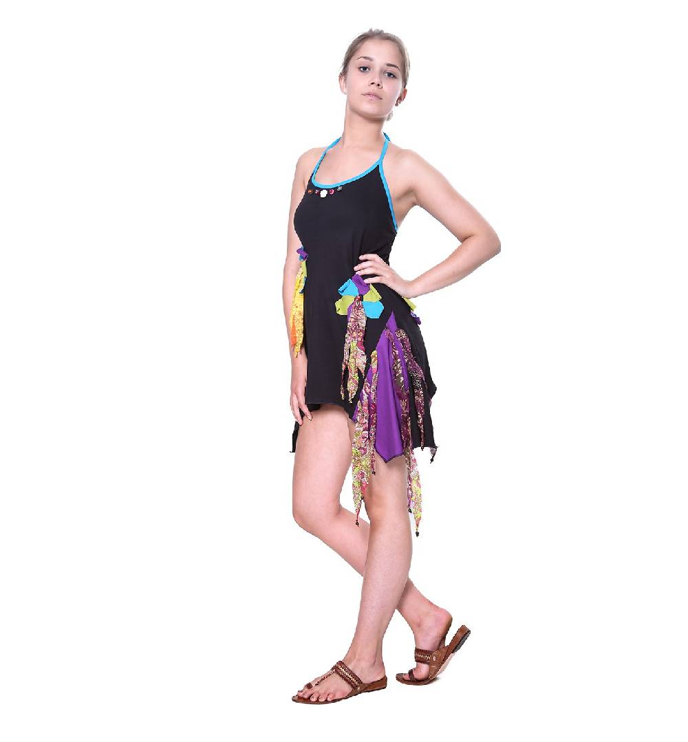 Kunst Und Magie Kunst und Magie Freches Minikleid Longshirt Tunika Hippie Boho Trägerkleid im Angebot