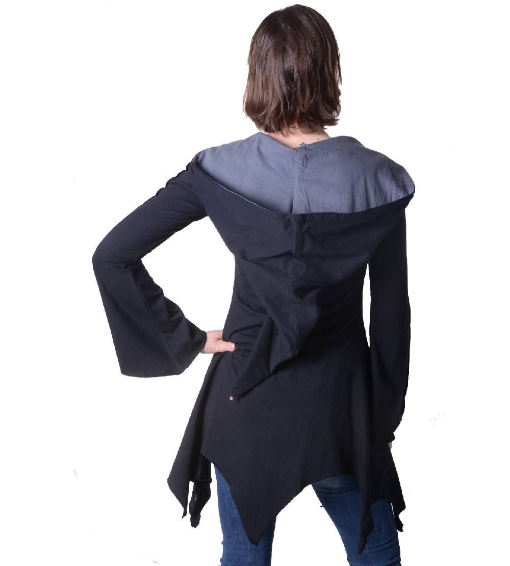 Kunst Und Magie Baumwoll Sweatjacke in ausgefallenem Design mit Zipfelkapuze - Damenjacke zum Überziehen Rabatt