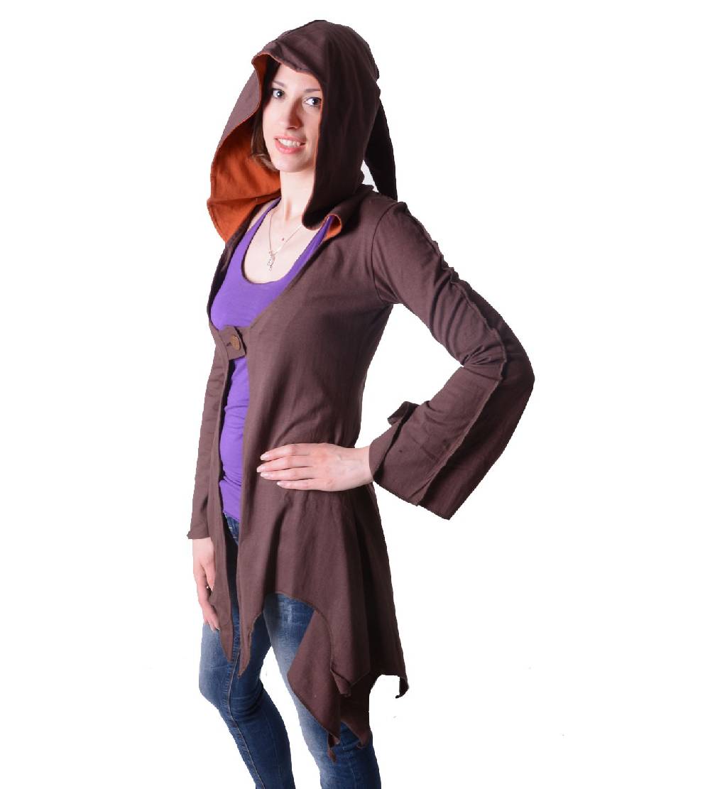 Kunst Und Magie Baumwoll Sweatjacke in ausgefallenem Design mit Zipfelkapuze - Damenjacke zum Überziehen Rabatt