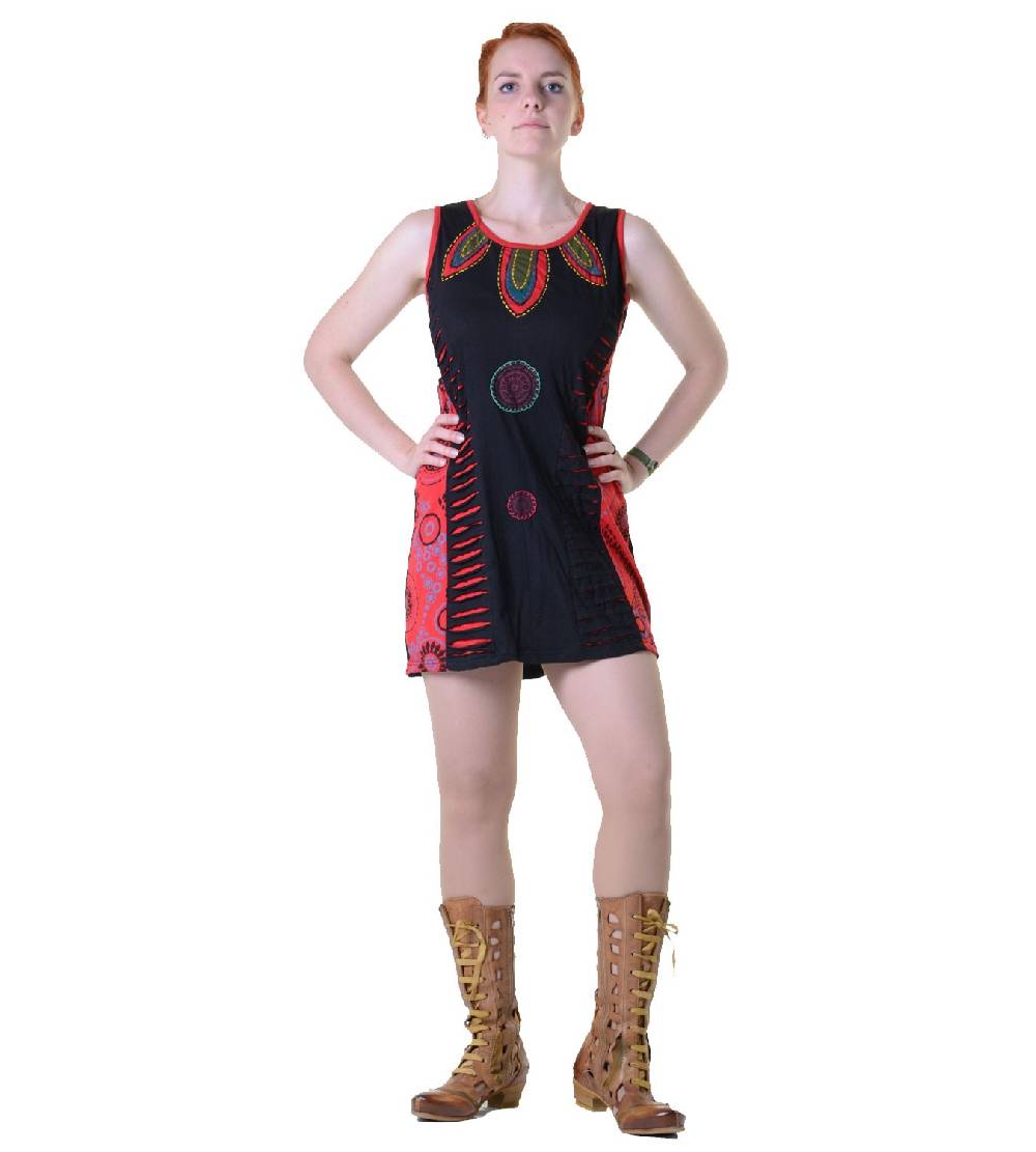 Kunst Und Magie Minikleid Longshirt Tunika Hippie Sommerkleid mehrfarbig Preisnachlass