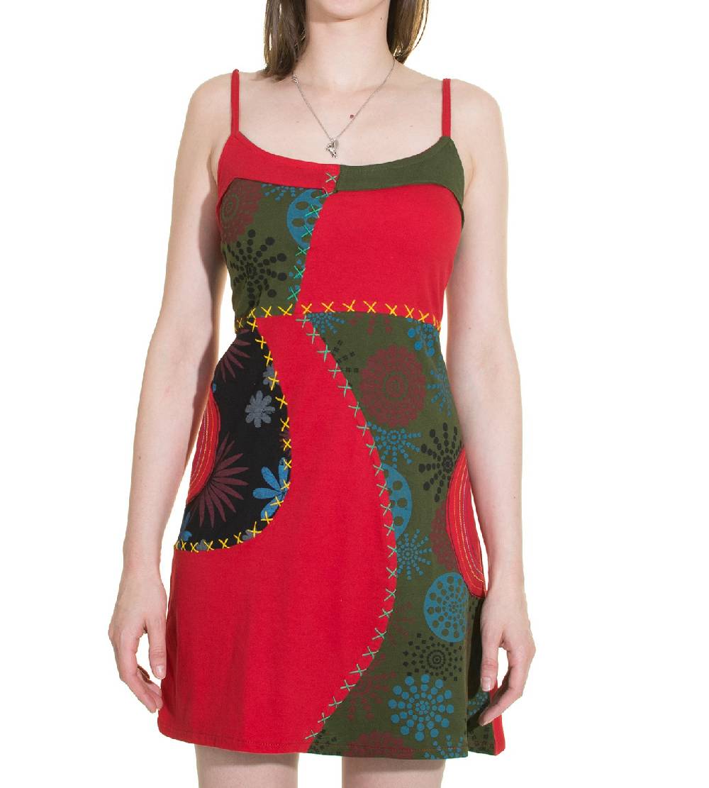 Kunst Und Magie Patchwork Minikleid Longshirt Tunika Hippie Sommerkleid Weihnachtsangebot