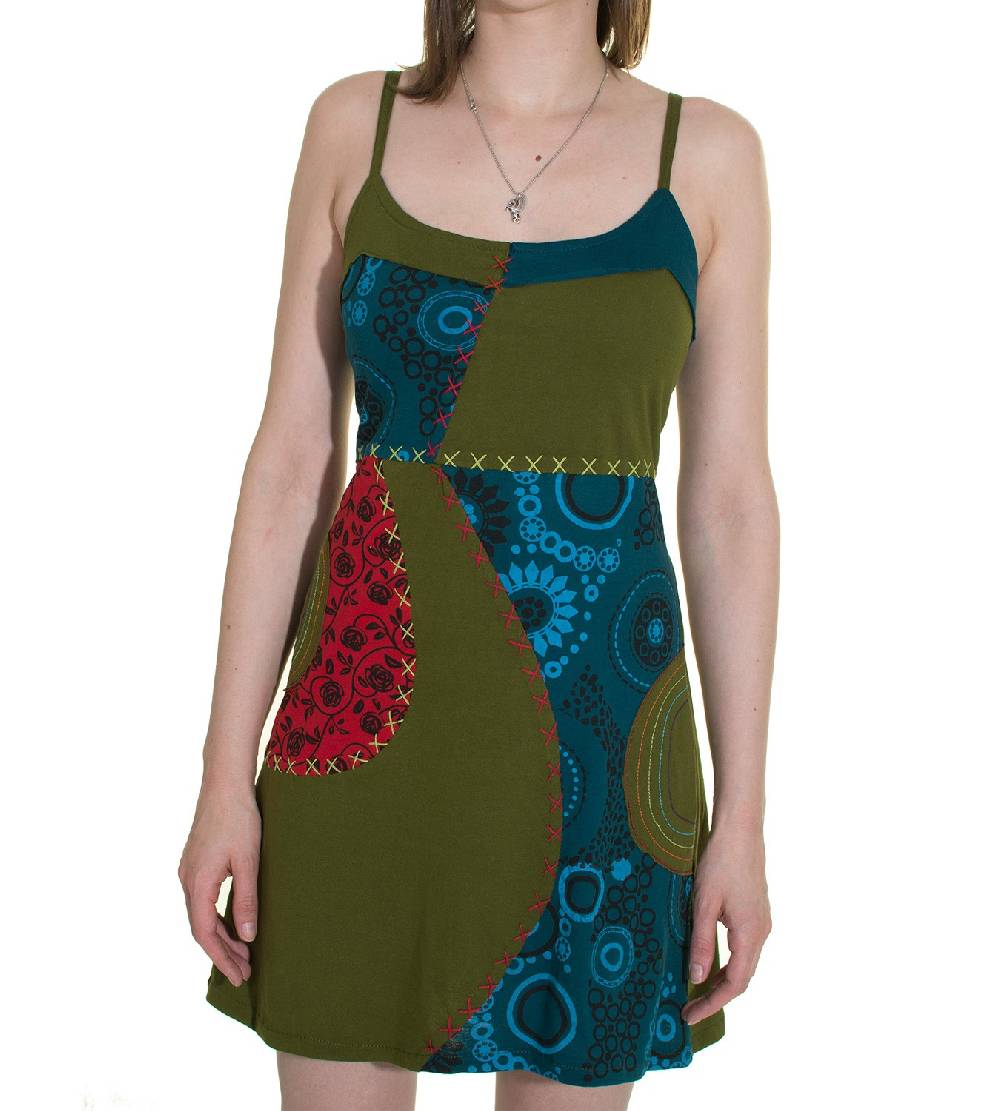 Kunst Und Magie Patchwork Minikleid Longshirt Tunika Hippie Sommerkleid Weihnachtsangebot
