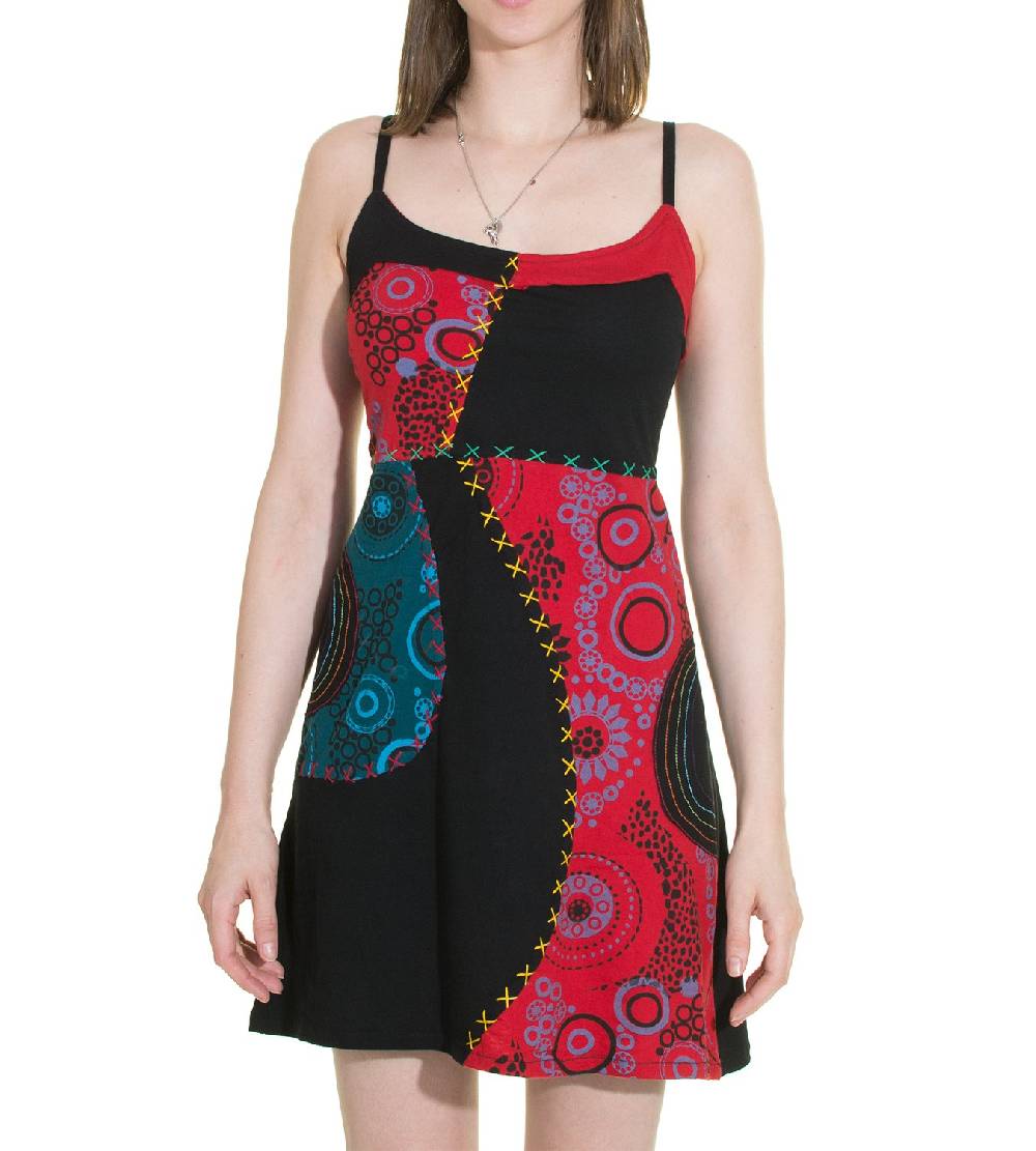 Kunst Und Magie Patchwork Minikleid Longshirt Tunika Hippie Sommerkleid Weihnachtsangebot