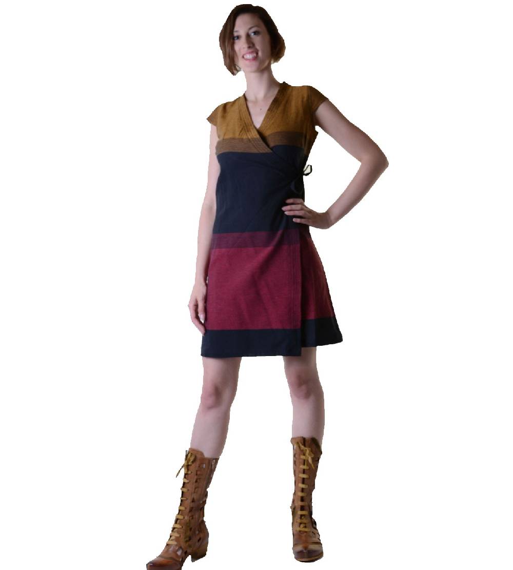 Kunst Und Magie Wickelkleid Tibet Minikleid Tunika Hippie Goa Sommerkleid mehrfarbig Jubiläumsangebot