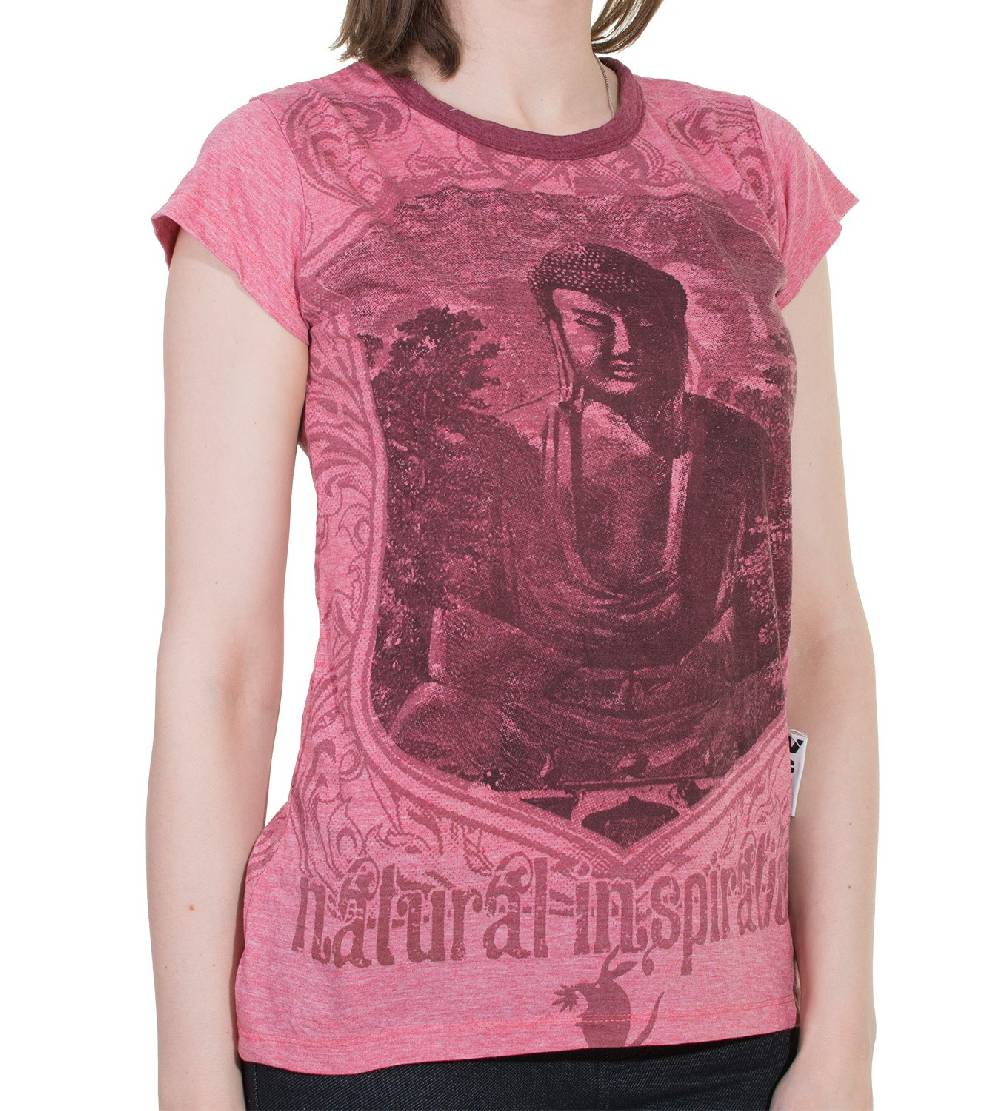 Kunst Und Magie 70er Retro Top Sure Weed Buddha Meditation Girlie T-Shirt im Knitter Look Große Rabatte