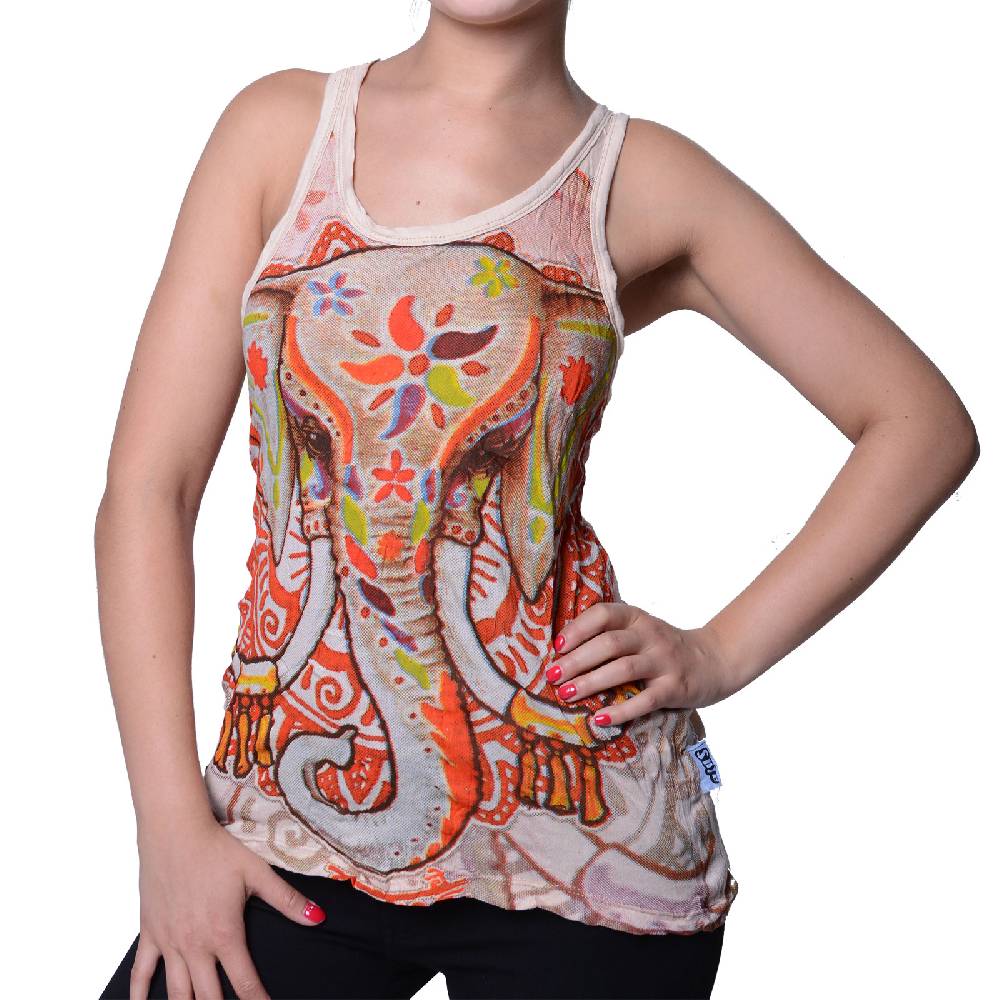 Kunst Und Magie Kunst und Magie Elefant Motiv 70er Retro Tanktop Sure T-Shirt Saisonale Angebote