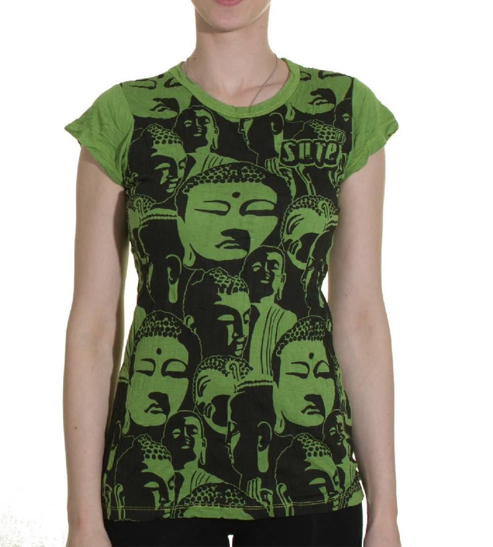 Kunst Und Magie Top Sure Buddha Köpfe 70er Retro T-Shirt Hippie Goa Nur für heute
