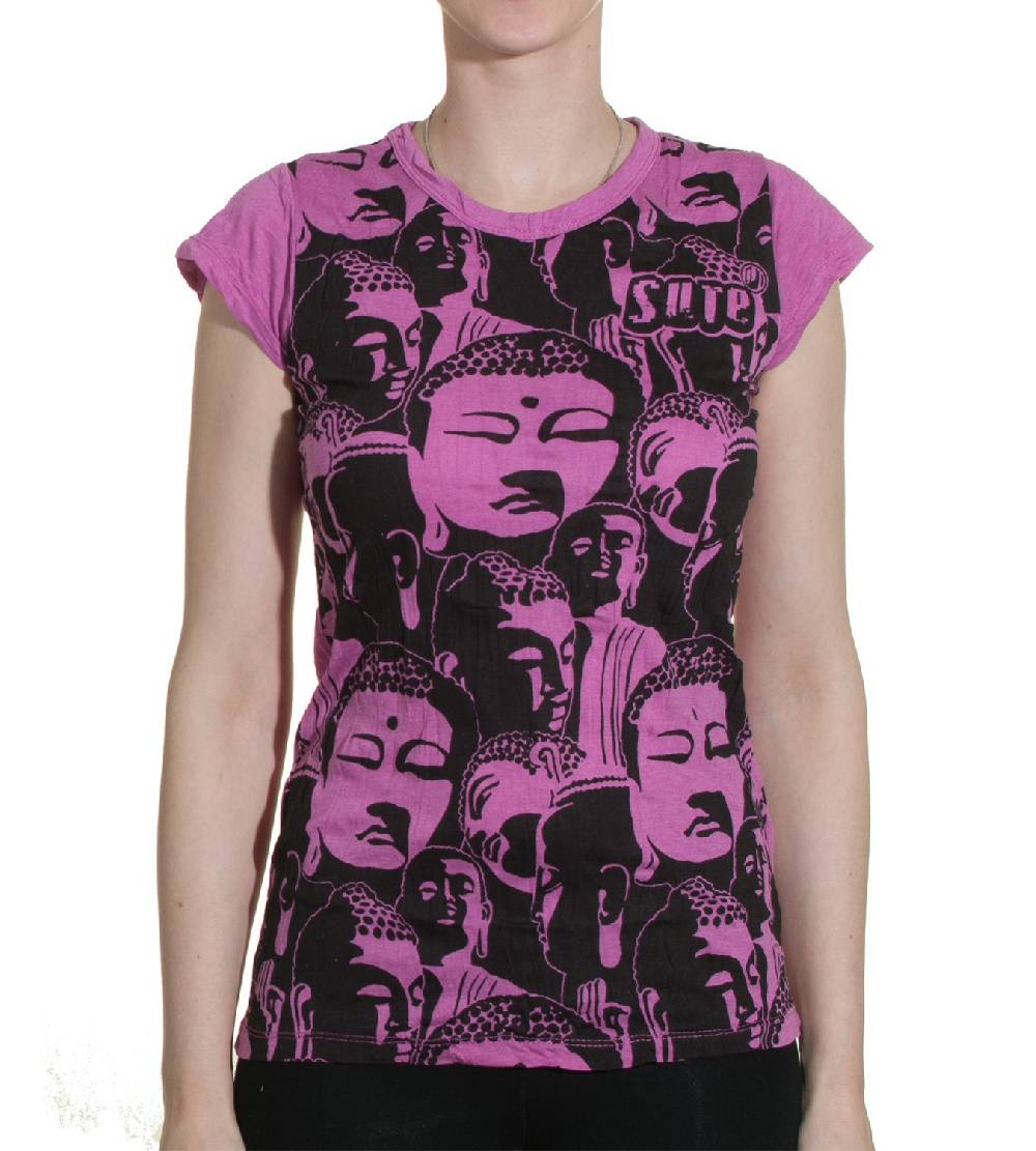 Kunst Und Magie Top Sure Buddha Köpfe 70er Retro T-Shirt Hippie Goa Nur für heute
