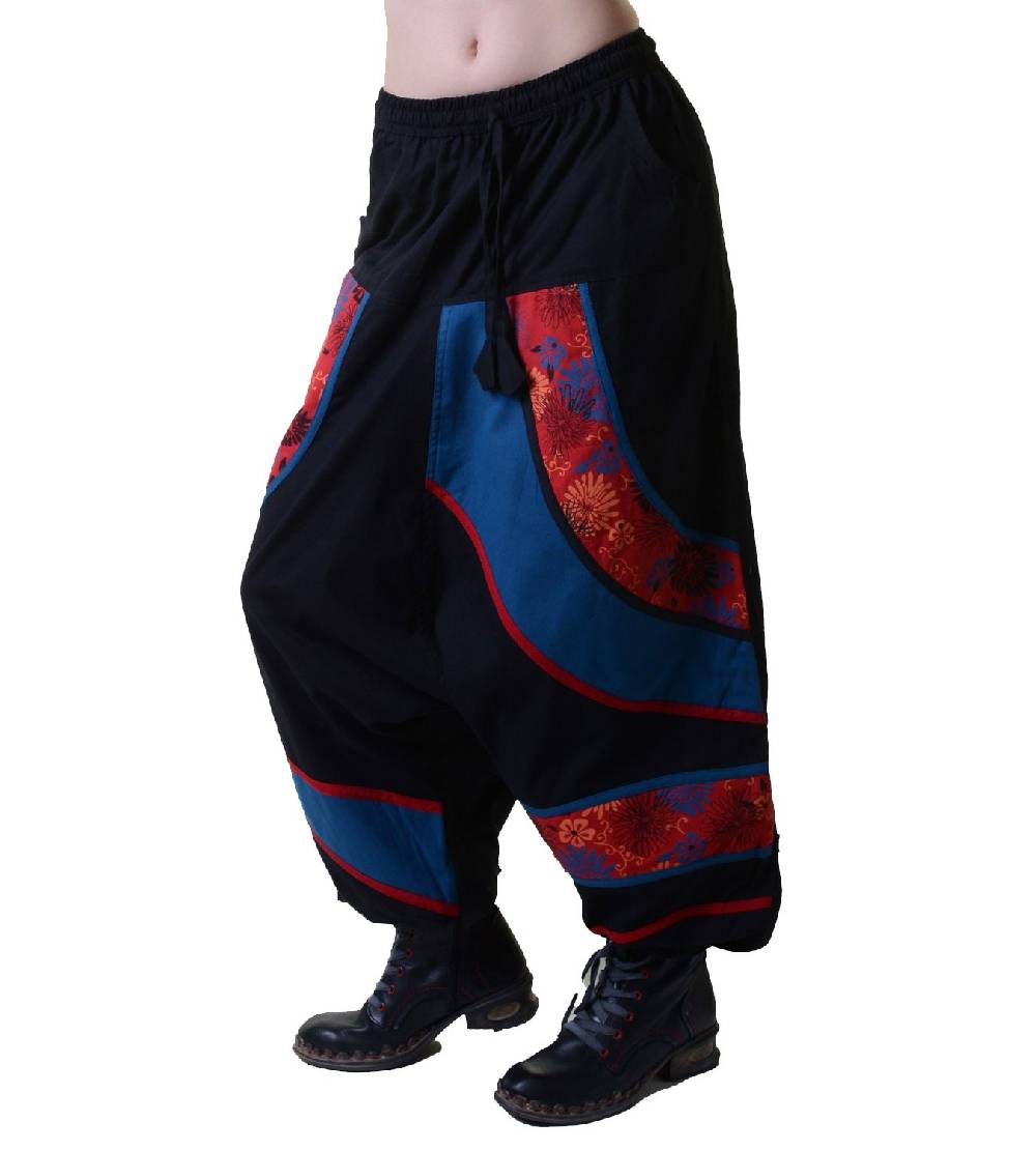 Kunst Und Magie Psy Sarouel Baggy Pants Hippie Hose Goa Baumwoll Haremshose mehrfarbig Fabrikladen
