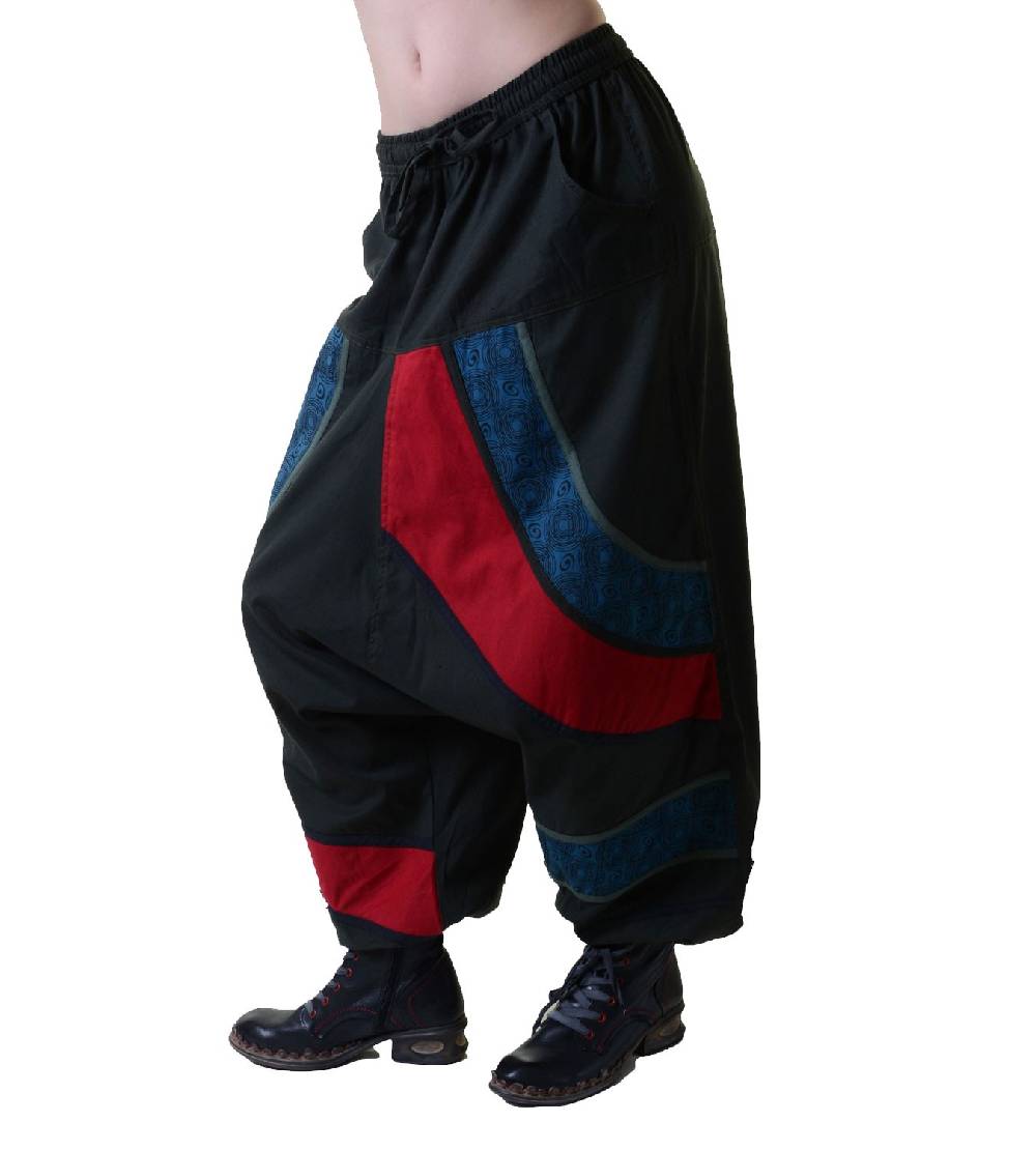 Kunst Und Magie Psy Sarouel Baggy Pants Hippie Hose Goa Baumwoll Haremshose mehrfarbig Fabrikladen