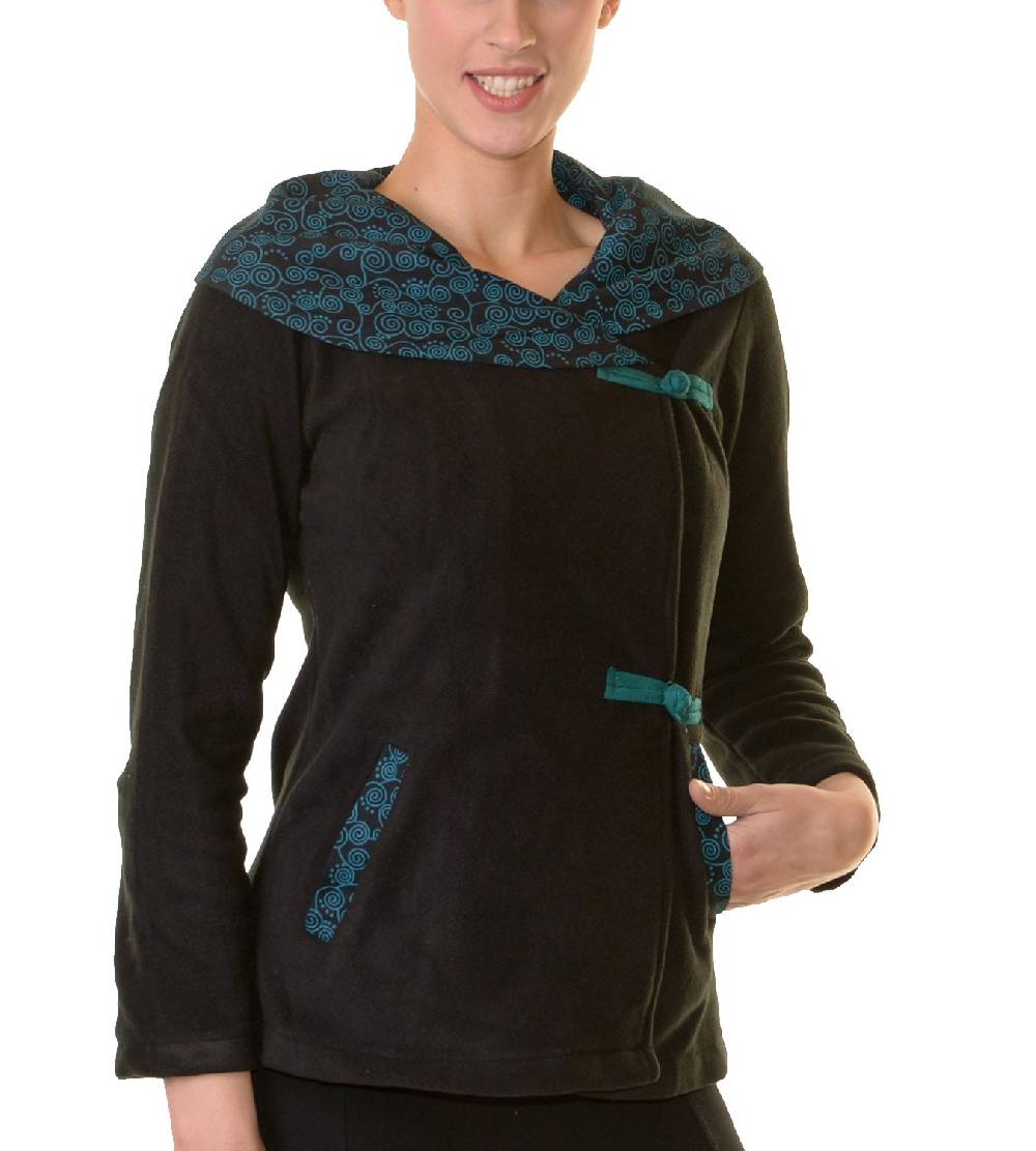 Kunst Und Magie Fleece Jacke mit tollem Kragen Goa Psy Hippie Boho zollfrei