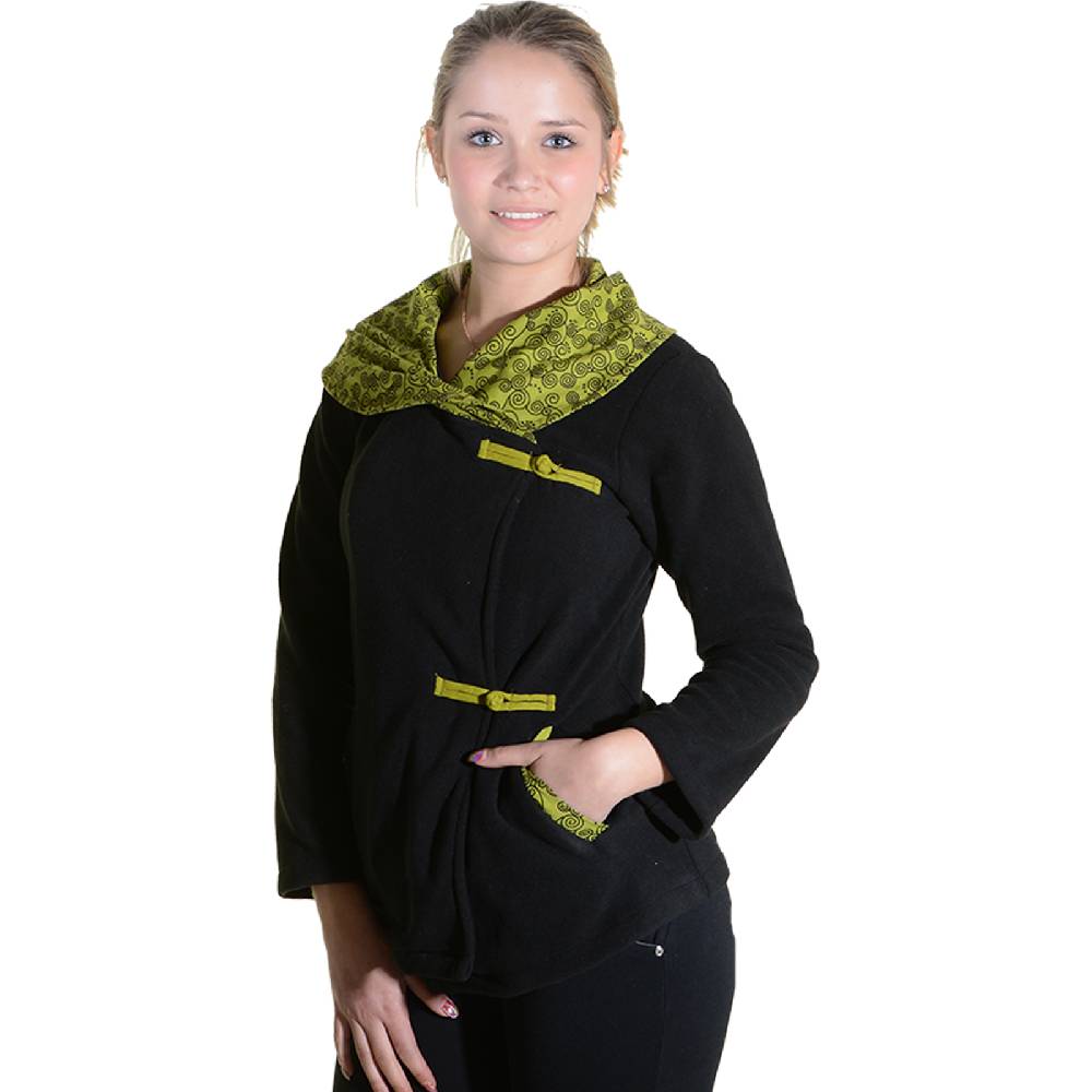 Kunst Und Magie Fleece Jacke mit tollem Kragen Goa Psy Hippie Boho zollfrei