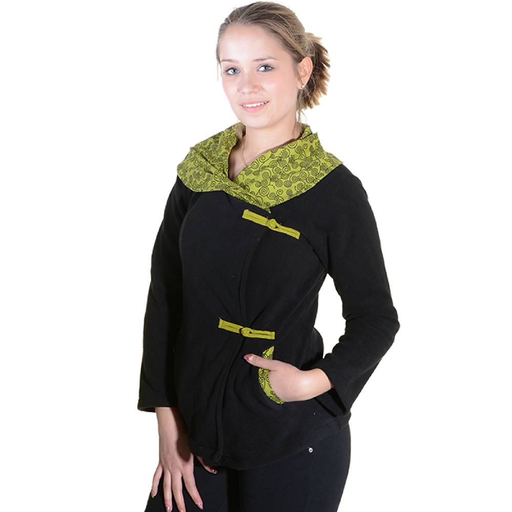 Kunst Und Magie Fleece Jacke mit tollem Kragen Goa Psy Hippie Boho zollfrei