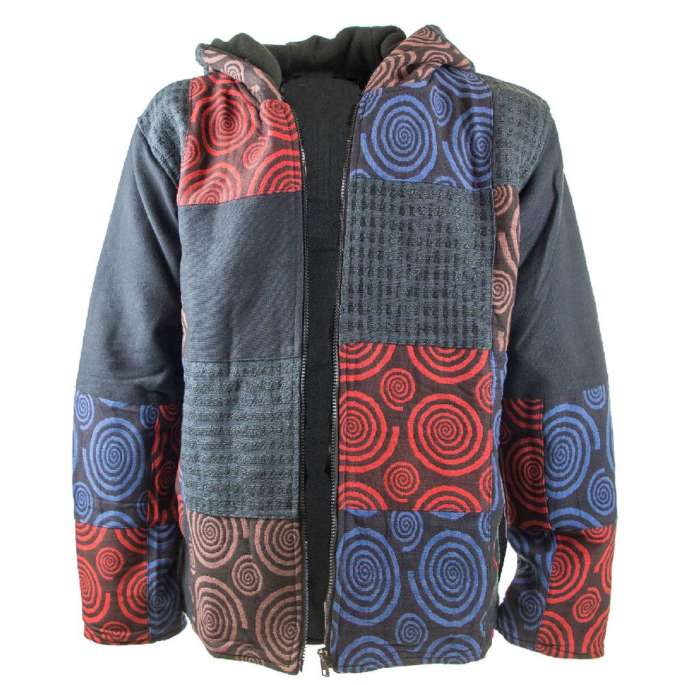 Kunst Und Magie Kunst und Magie Herren Patchwork Jacke mit Kapuze 2025