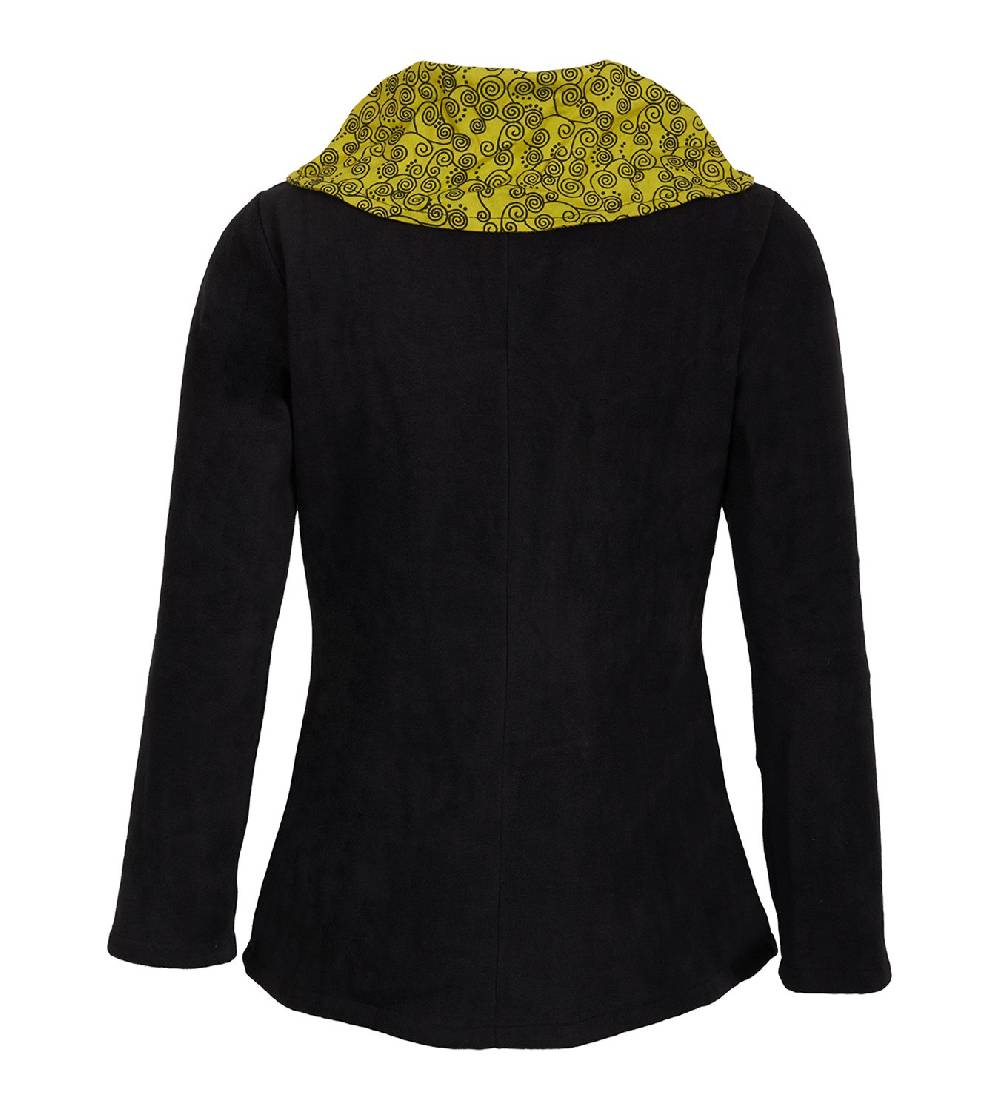 Kunst Und Magie Fleecejacke mit farbigem Kragen Goa Psy Hippie - Boho Damen Jacke Outlet