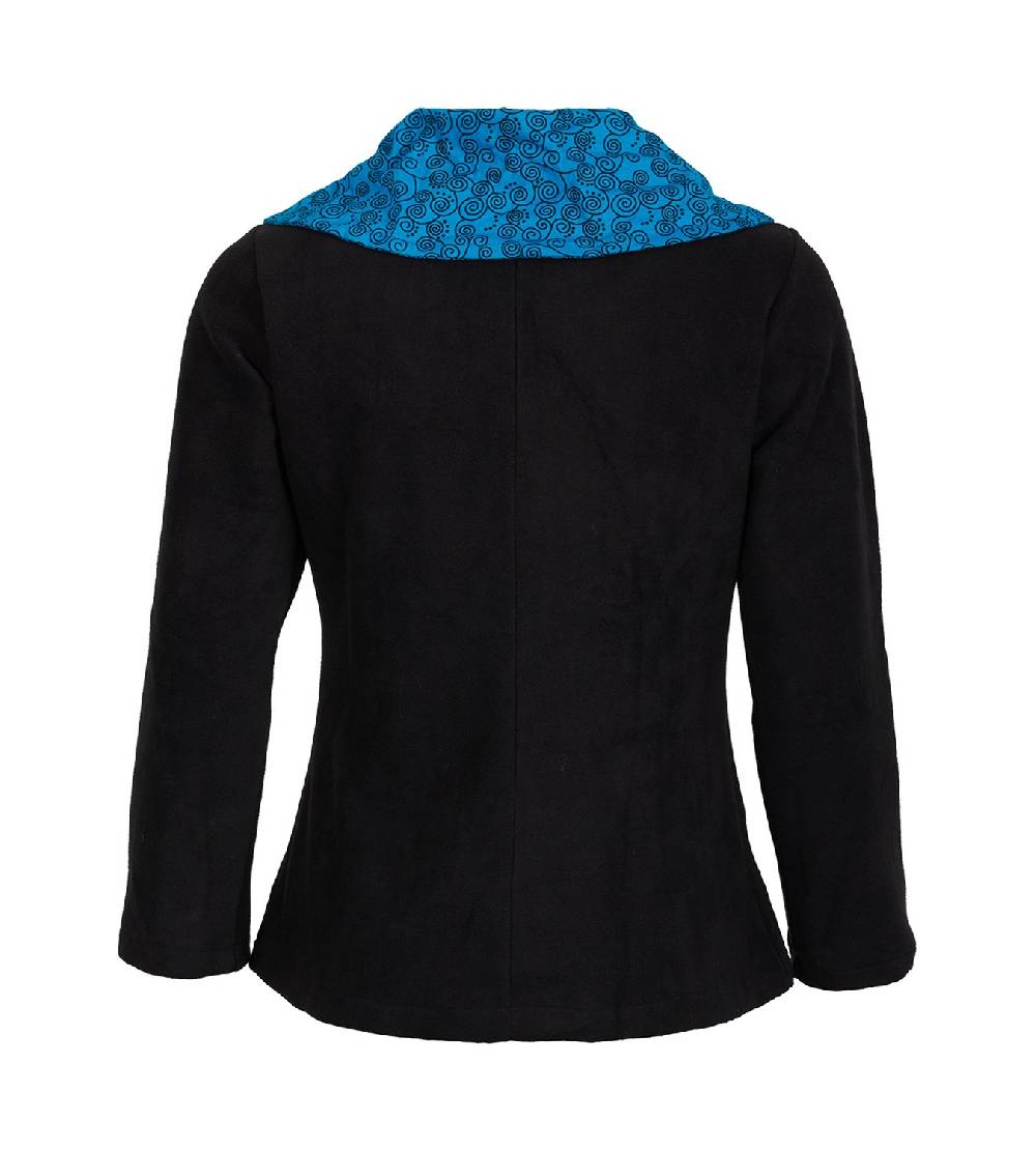 Kunst Und Magie Fleecejacke mit farbigem Kragen Goa Psy Hippie - Boho Damen Jacke Outlet