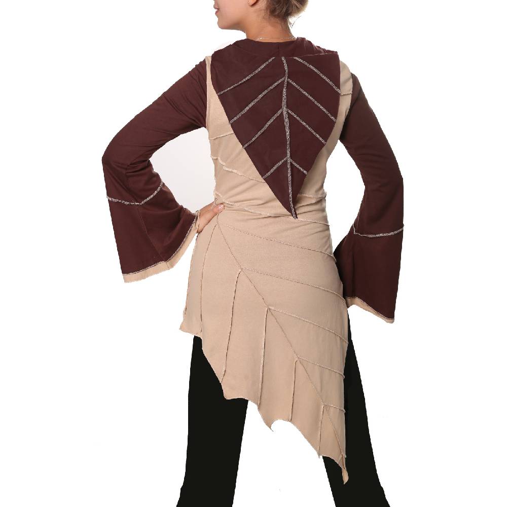 Kunst Und Magie Kunst und Magie Zipfeliges Kleid in Blattform mit Zipfelkapuze Fairy Goa Pixie Schlussverkauf