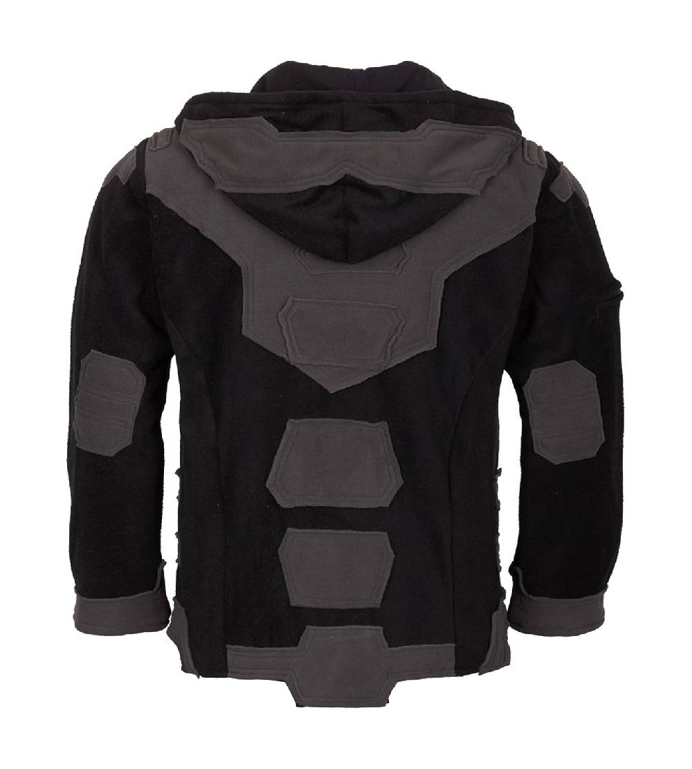 Kunst Und Magie Kunst und Magie Herren Goajacke Fleece Fleecejacke mit Futuristischen Patches Günstiger Verkauf