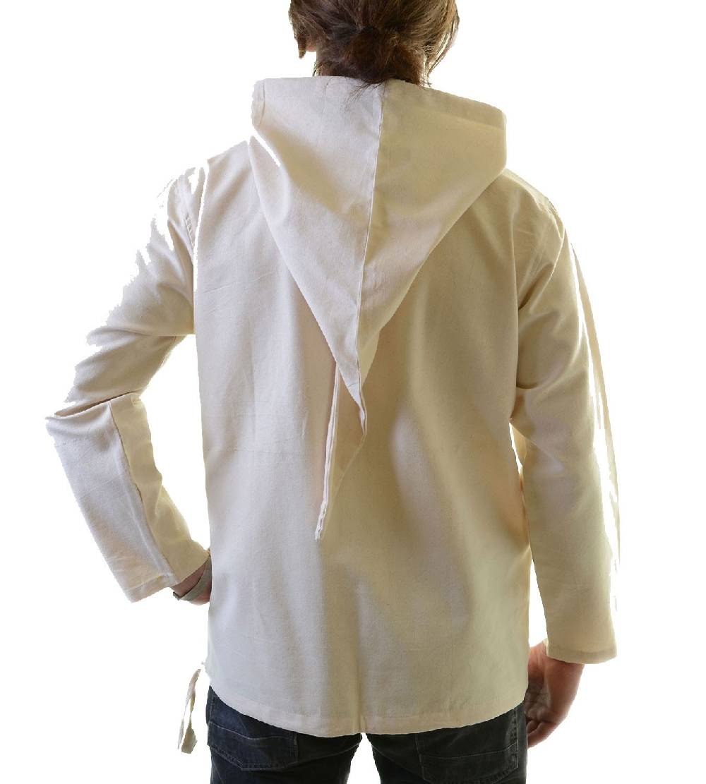 Kunst Und Magie Fischerhemd Zipfelkapuze Poncho Überzieher Hemd Mittelalter Kurtha Muttertagsangebot