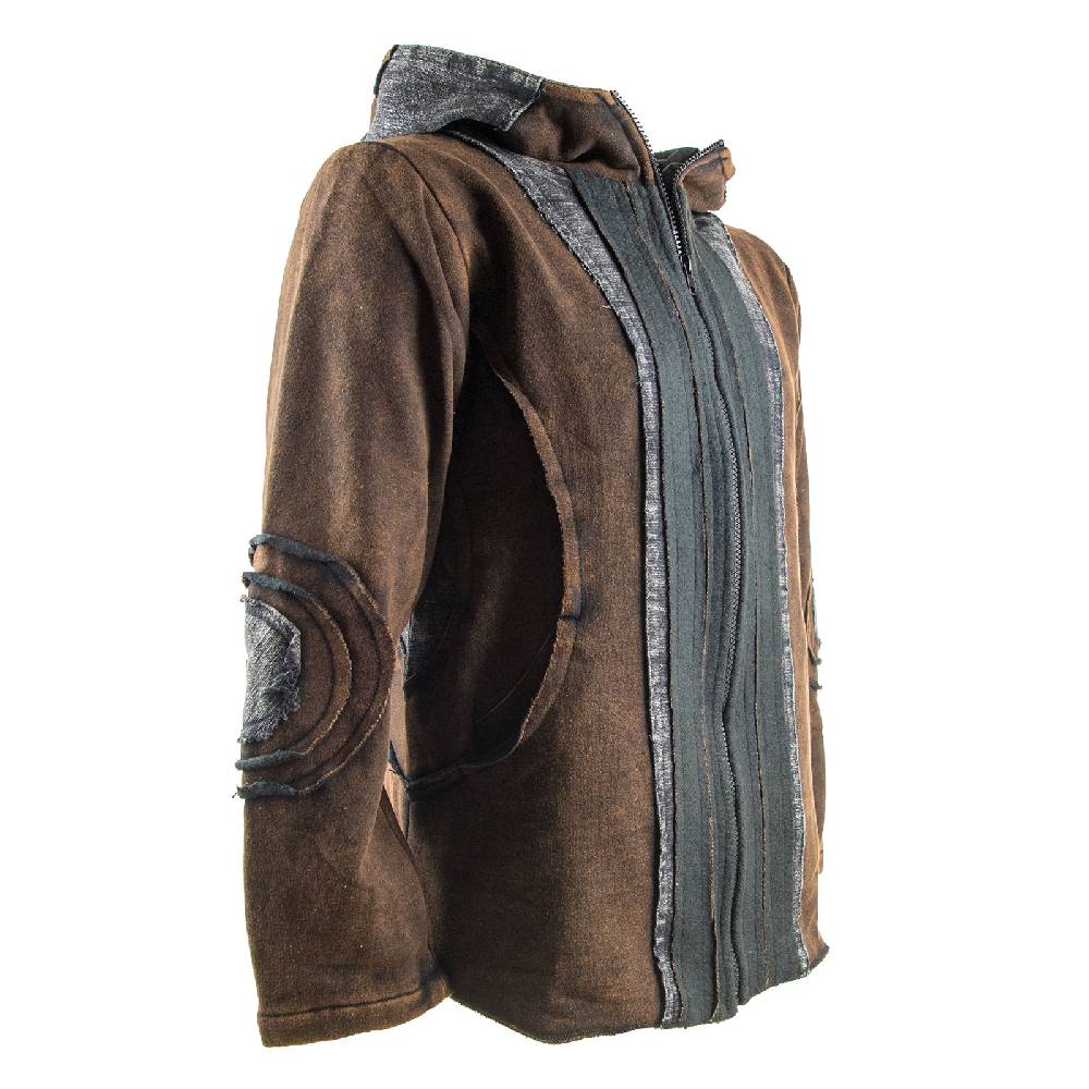 Kunst Und Magie Kunst und Magie Herren Goajacke Stonewashesd aus Baumwolle mit Zipfelkapuze Jubiläumsangebot