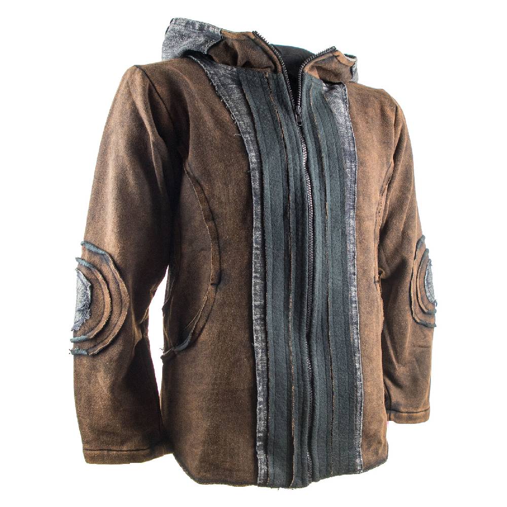 Kunst Und Magie Kunst und Magie Herren Goajacke Stonewashesd aus Baumwolle mit Zipfelkapuze Jubiläumsangebot