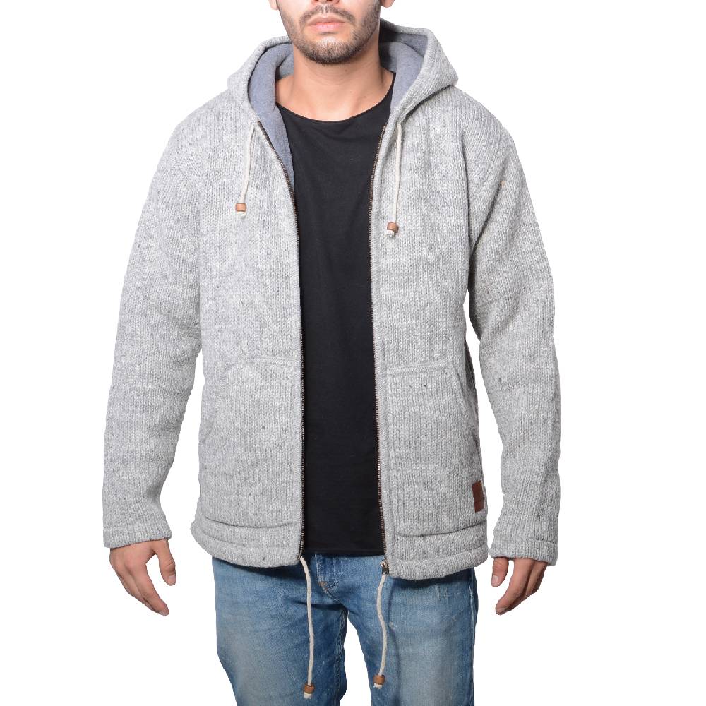 Kunst Und Magie Herren Strickjacke Wolle Jacke mit warmen Fleecefutter und Kapuze von Kunst und Magie Neueste Mode