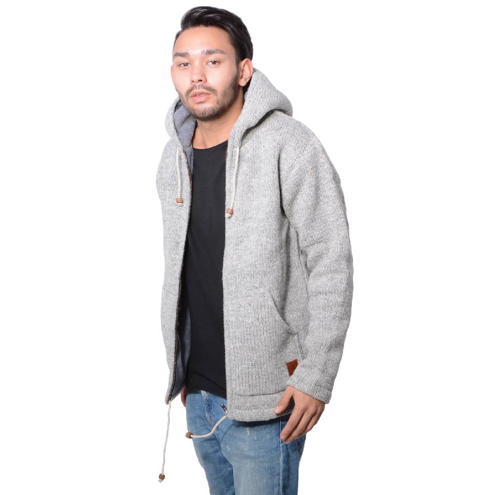Kunst Und Magie Herren Strickjacke Wolle Jacke mit warmen Fleecefutter und Kapuze von Kunst und Magie Neueste Mode