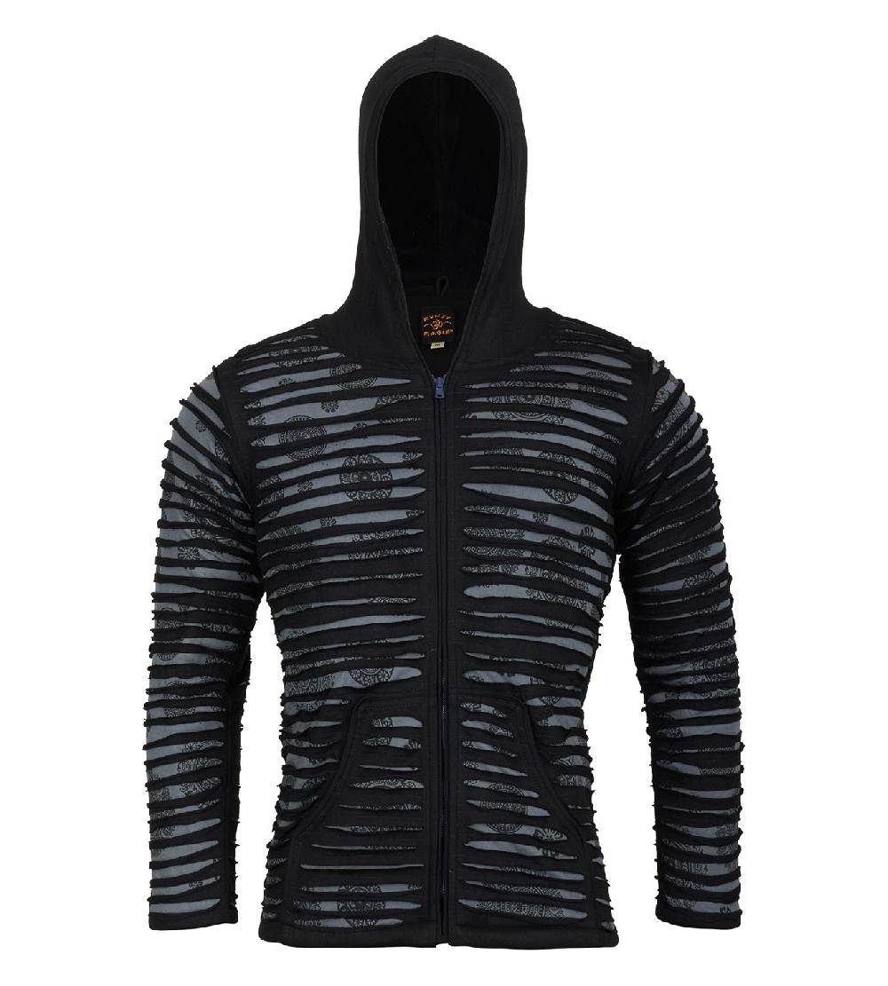 Kunst Und Magie Kunst und Magie Männer Cutwork Goa Jacke mit Kapuze Große Rabatte