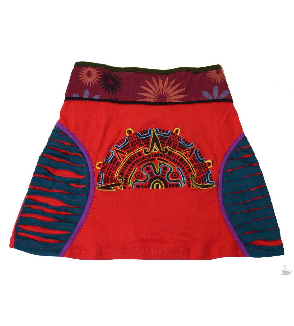 Kunst Und Magie Minirock mit farbigem Bund in Razorcutwork-Style Kauf eins, bekomm eins gratis