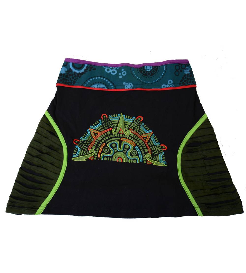 Kunst Und Magie Minirock mit farbigem Bund in Razorcutwork-Style Kauf eins, bekomm eins gratis