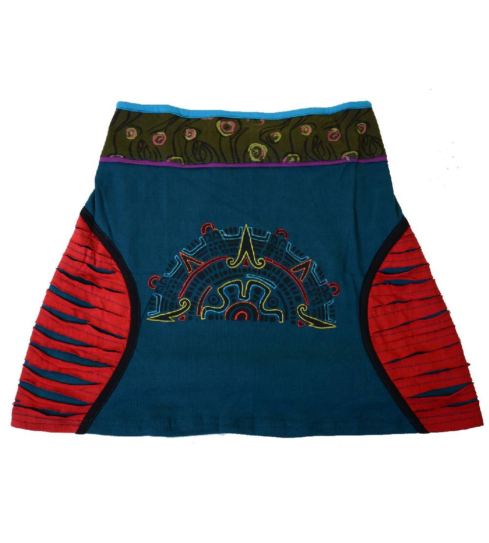 Kunst Und Magie Minirock mit farbigem Bund in Razorcutwork-Style Kauf eins, bekomm eins gratis
