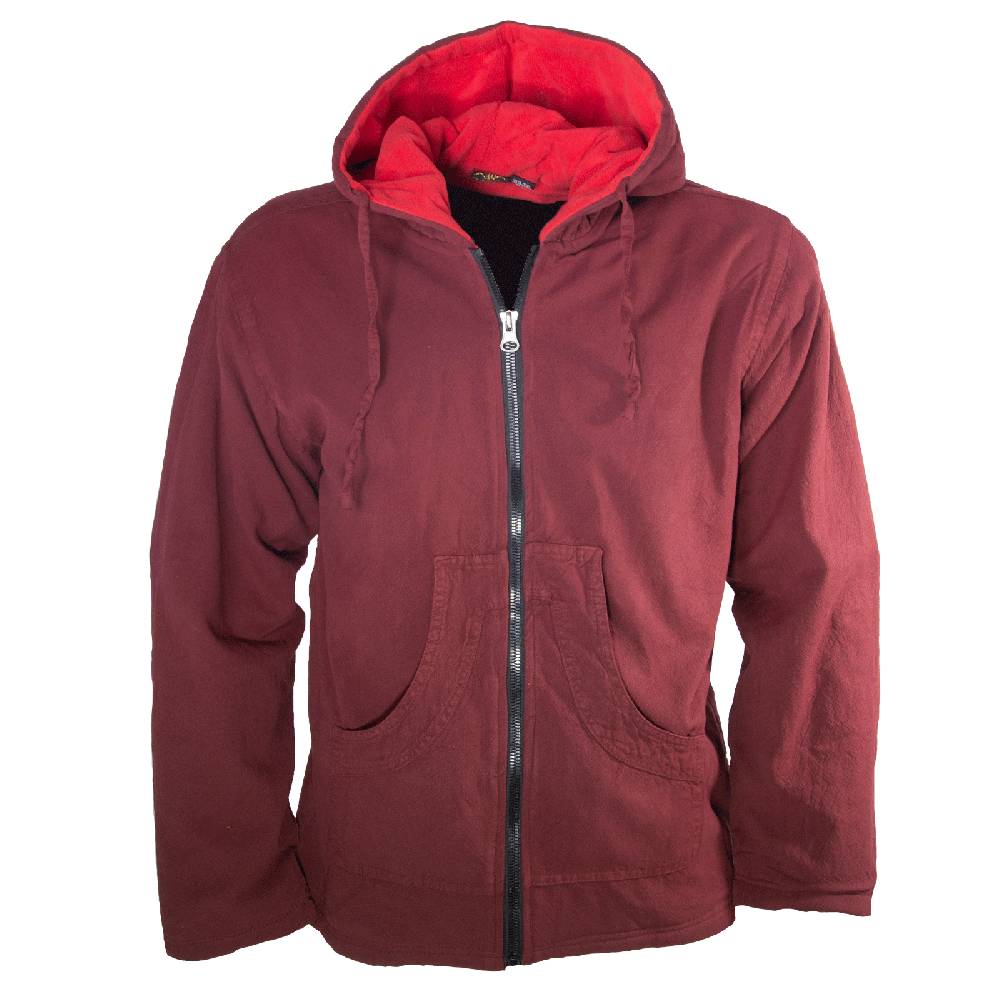Kunst Und Magie Baumwolljacke mit Fleecefutter und Kapuze - Hippie Jacke mit Reißverschluss Kostenlose Rückgabe