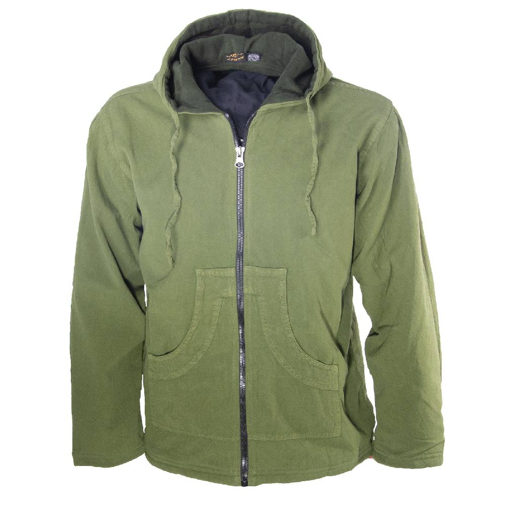 Kunst Und Magie Baumwolljacke mit Fleecefutter und Kapuze - Hippie Jacke mit Reißverschluss Kostenlose Rückgabe