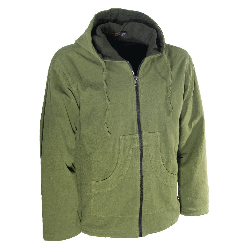 Kunst Und Magie Baumwolljacke mit Fleecefutter und Kapuze - Hippie Jacke mit Reißverschluss Kostenlose Rückgabe