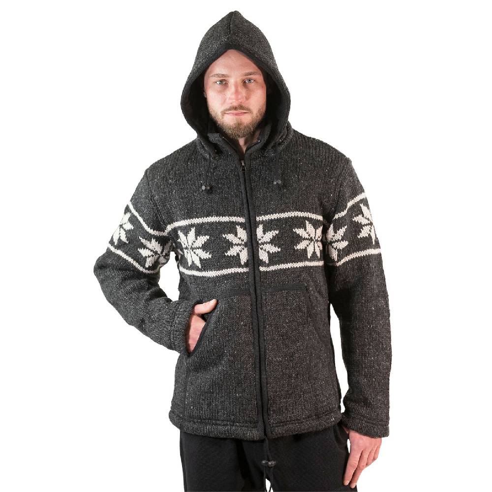 Kunst Und Magie Snowboard Strickjacke Nordisch Wolljacke mit Fleecefutter und abnehmbarer Kapuze Bis zu 50% Rabatt