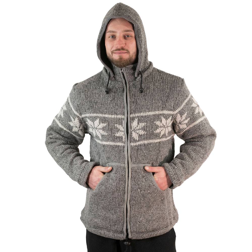 Kunst Und Magie Snowboard Strickjacke Nordisch Wolljacke mit Fleecefutter und abnehmbarer Kapuze Bis zu 50% Rabatt