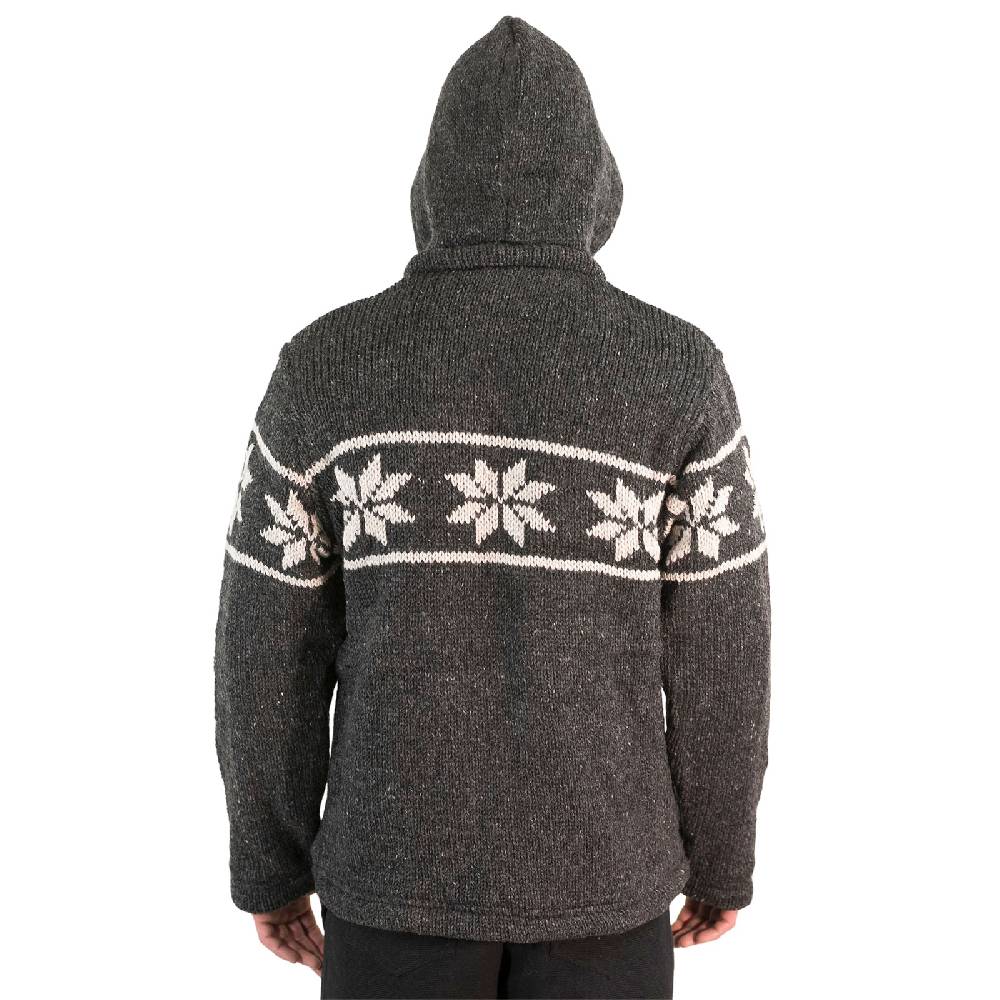 Kunst Und Magie Snowboard Strickjacke Nordisch Wolljacke mit Fleecefutter und abnehmbarer Kapuze Bis zu 50% Rabatt