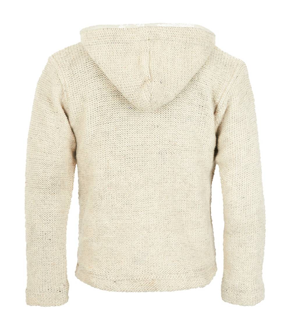 Kunst Und Magie Nepal Strickjacke Pullover Wolle mit Fleecefutter und Kapuze Baja Hippie Bis zu 60% Rabatt