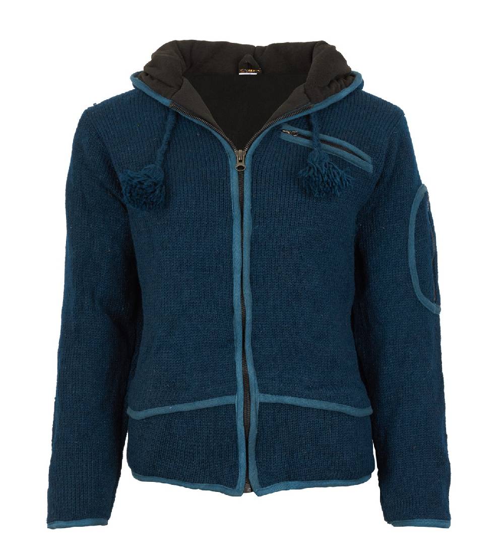 Kunst Und Magie Herren Strickjacke Wolljacke mit Fleecefutter und langer Zipfelkapuze Bis zu 65% Rabatt