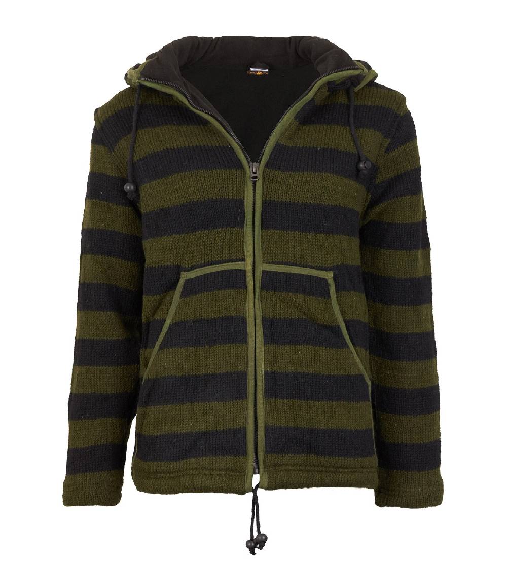 Kunst Und Magie Warme Strickjacke aus Wolle Jacke mit Fleecefutter und abnehmbarer Kapuze Nur für heute
