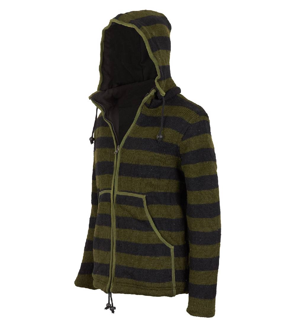 Kunst Und Magie Warme Strickjacke aus Wolle Jacke mit Fleecefutter und abnehmbarer Kapuze Nur für heute