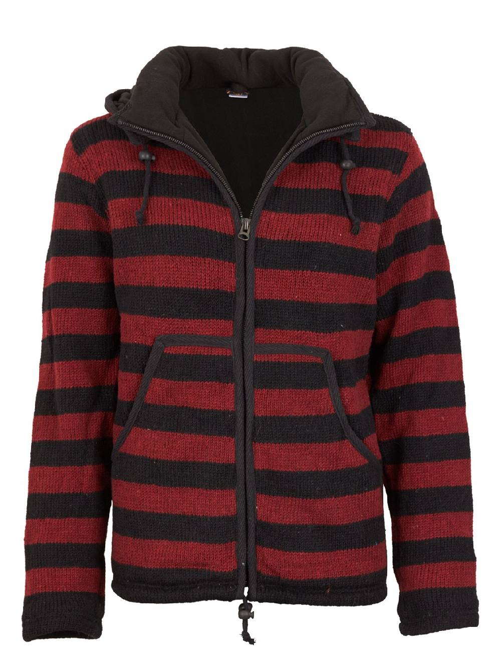 Kunst Und Magie Warme Strickjacke aus Wolle Jacke mit Fleecefutter und abnehmbarer Kapuze Nur für heute