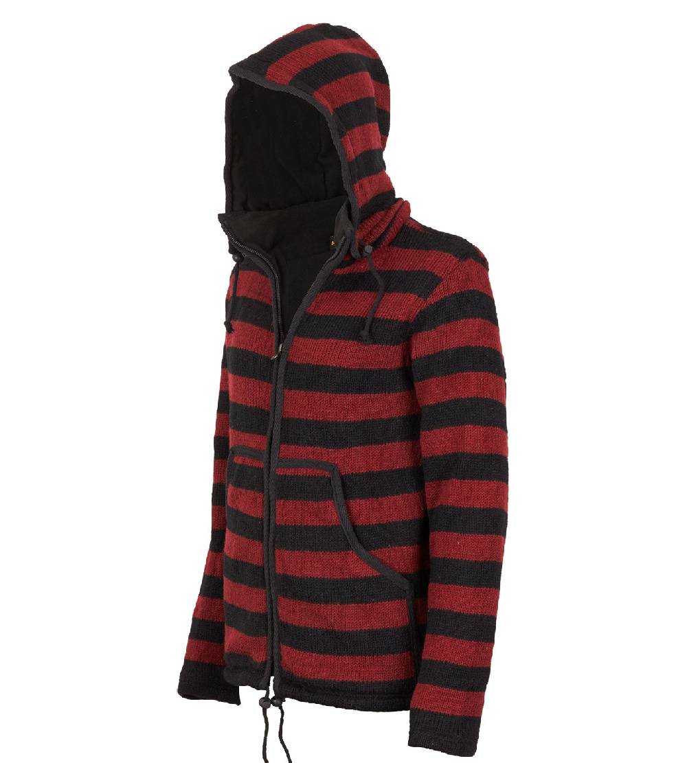 Kunst Und Magie Warme Strickjacke aus Wolle Jacke mit Fleecefutter und abnehmbarer Kapuze Nur für heute