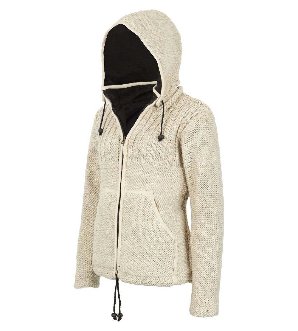 Kunst Und Magie Herren Strickjacke Wollejacke mit Fleecefutter und abnehmbarer Kapuze Sonderangebot der Fabrik