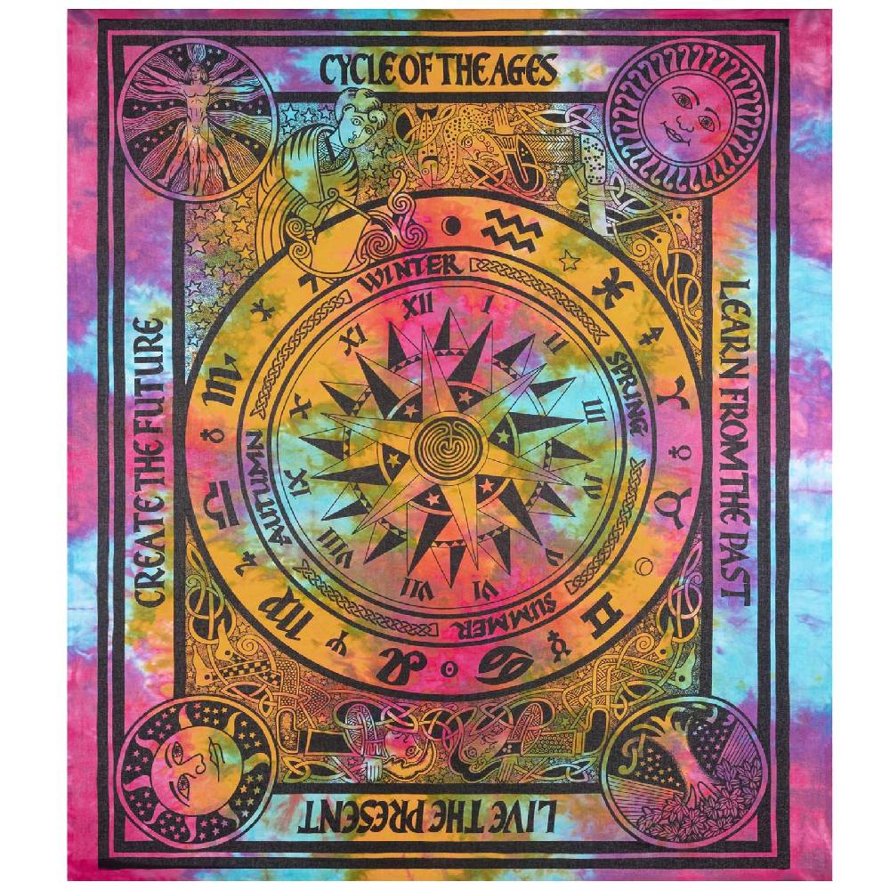 Kunst Und Magie Astrologie Tagesdecke Wandbehang Bunt Deko TuchCycle of the Ages ca.200x230cm 50% Rabatt für begrenzte Zeit