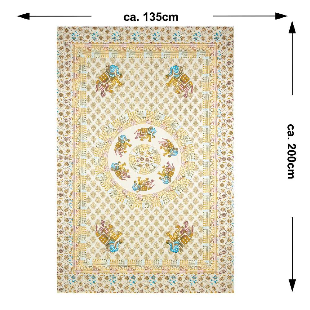 Kunst Und Magie Kunst und Magie Tagesdecke Wandbehang Deko Tuch Elefant Mandala ca 135 x 200cm 2025